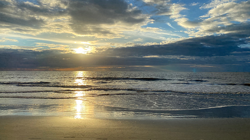 Sunrise over Jekyll Island beach
